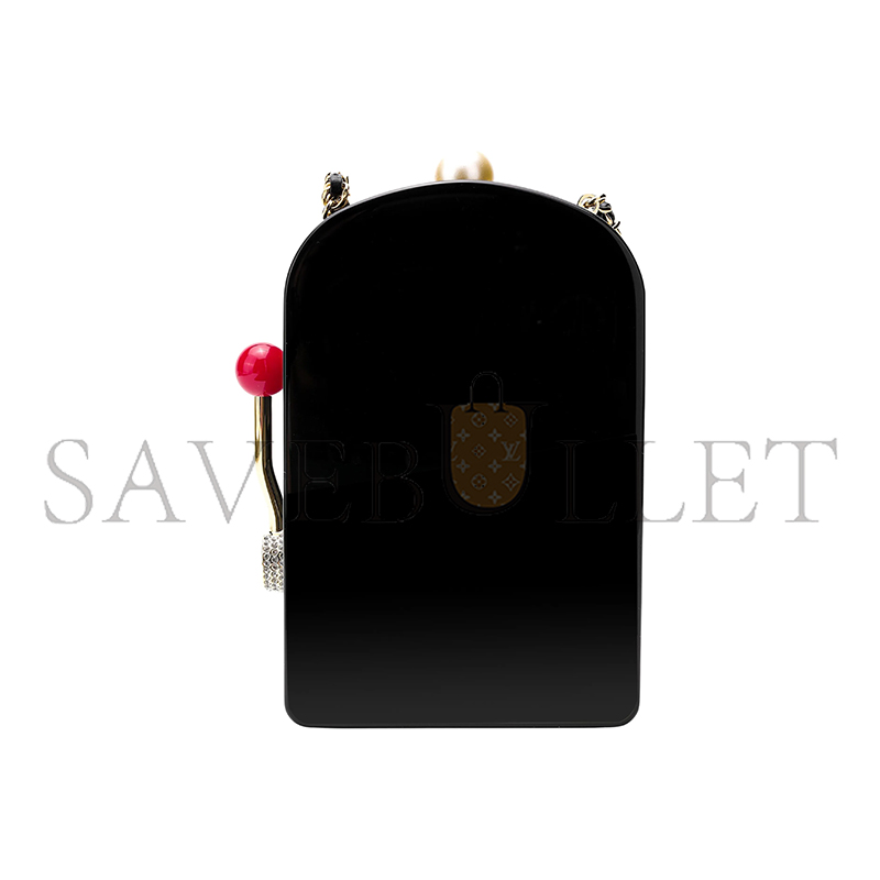 Ch*el master casino monaco slot machine minaudiere with gold hardware as3715 (16*9*4cm)